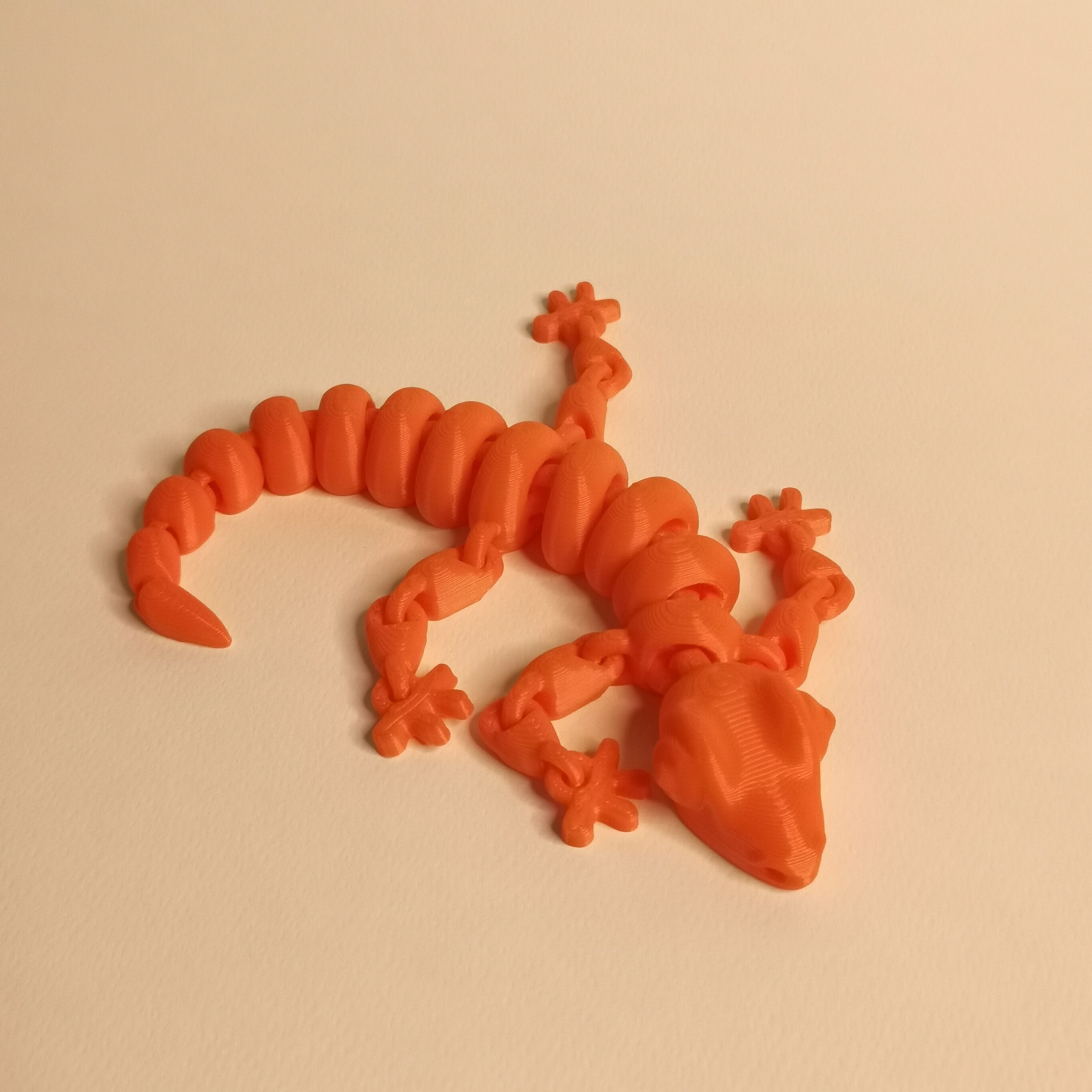 Articulated Flexi Lizard Print-in-Place Wiggly a406 3D print model_7