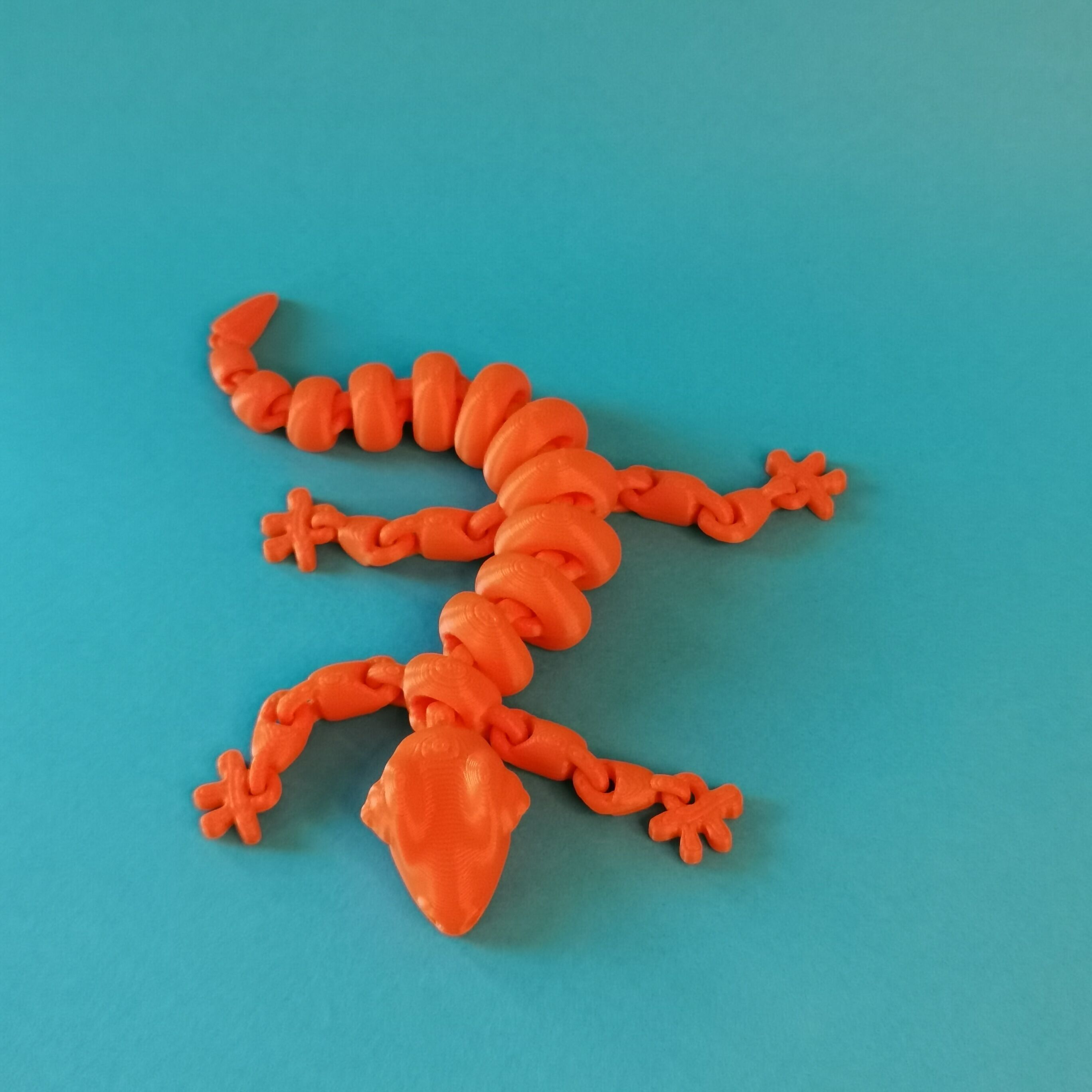 Articulated Flexi Lizard Print-in-Place Wiggly a406 3D print model_3