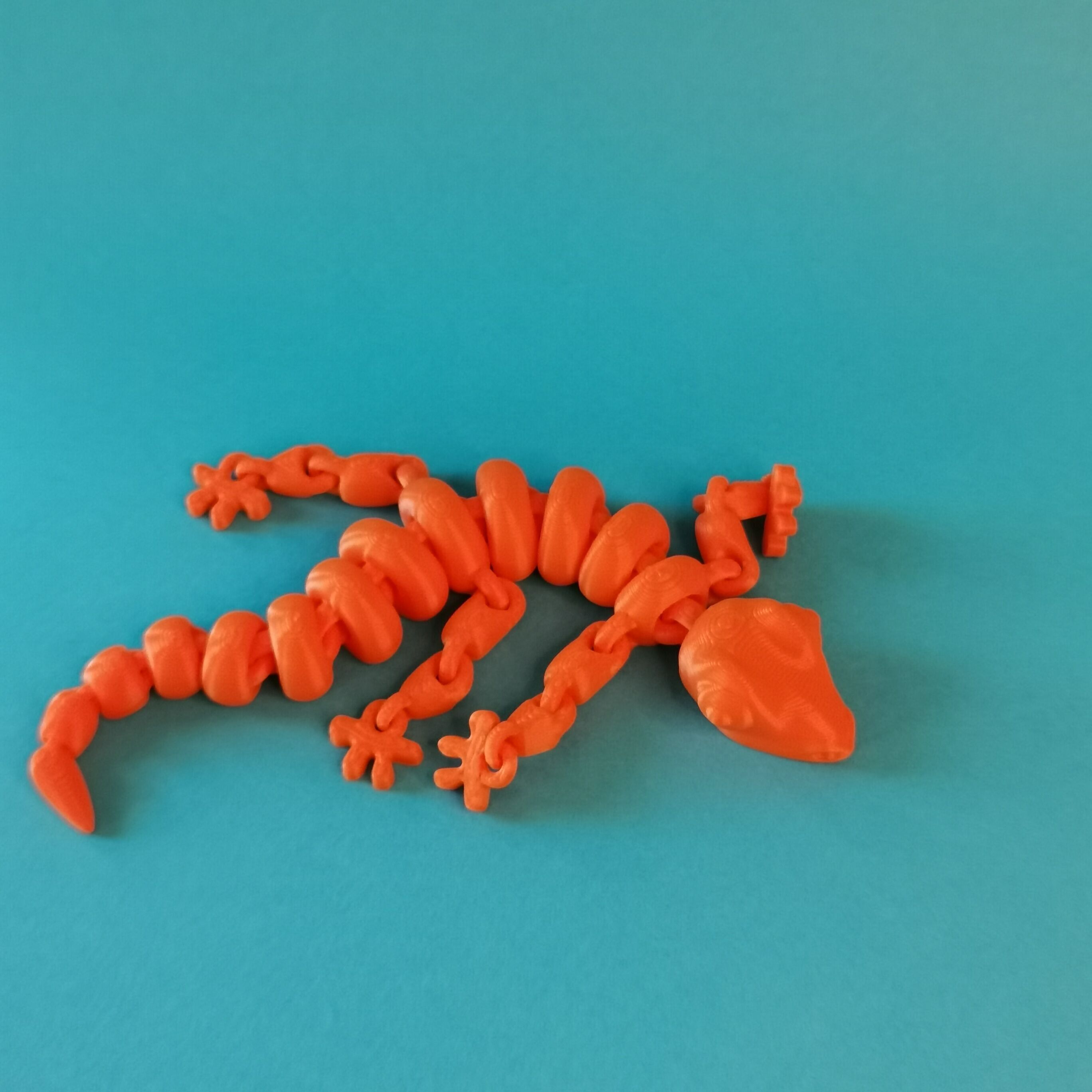 Articulated Flexi Lizard Print-in-Place Wiggly a406 3D print model_2