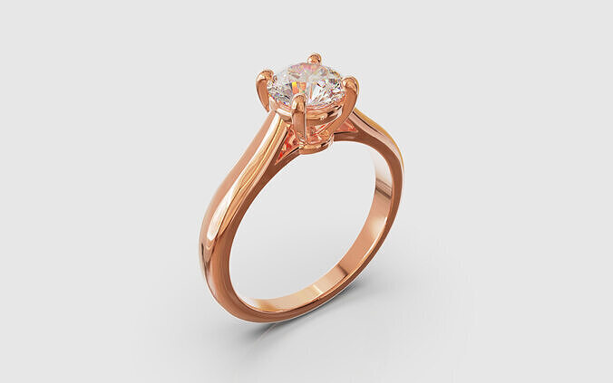 Car tier inspired solitaire engagement ring  3D print model
