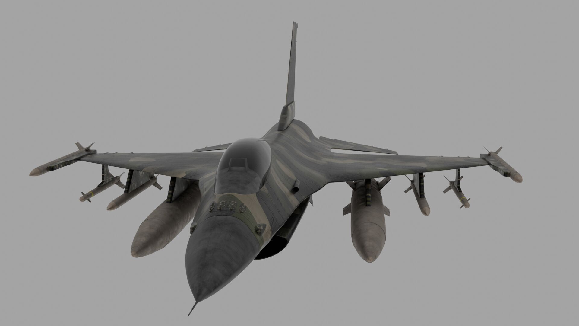 F-16 Jet Low-poly 3D model_1