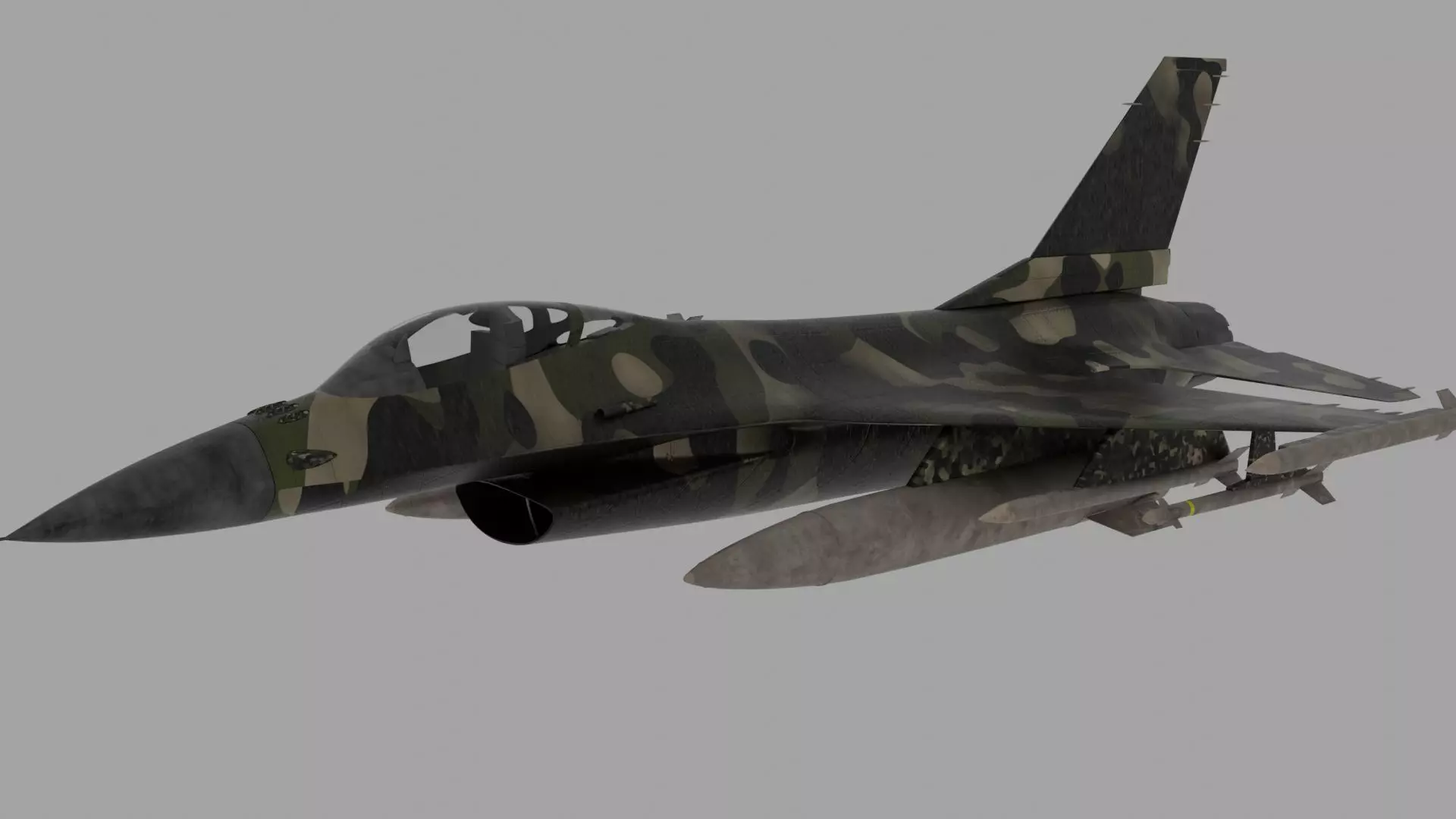 F-16 Jet Low-poly 3D model_0