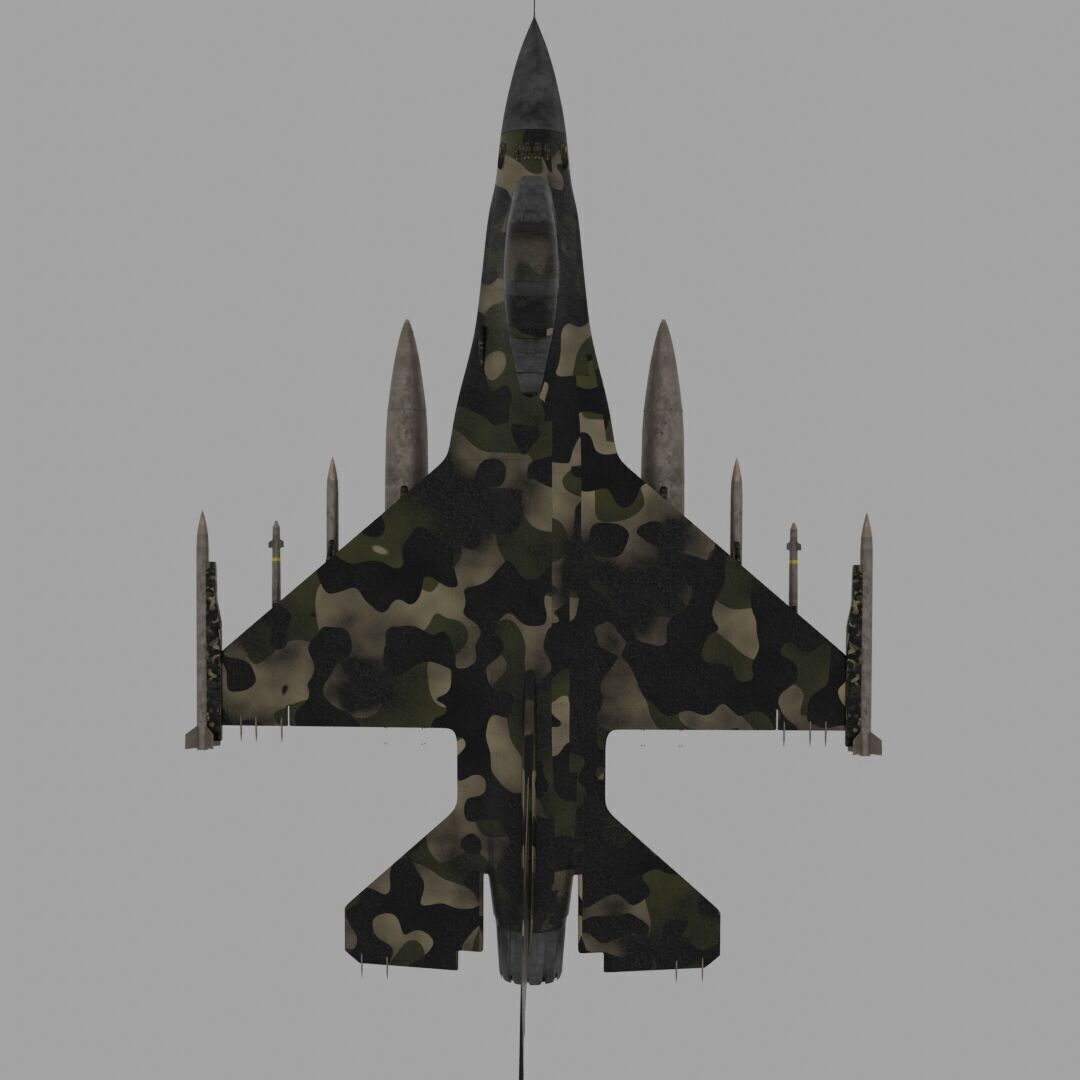 F-16 Jet Low-poly 3D model_3