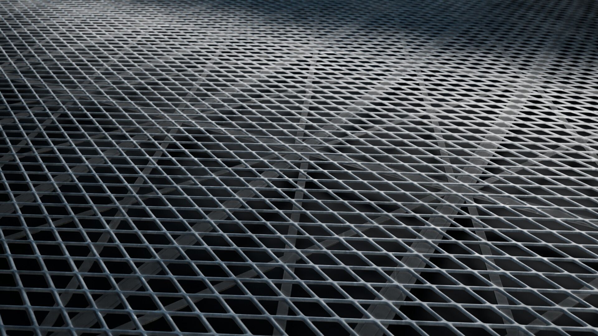 Diamond Pattern Metal Grate Seamless PBR Material Texture_1