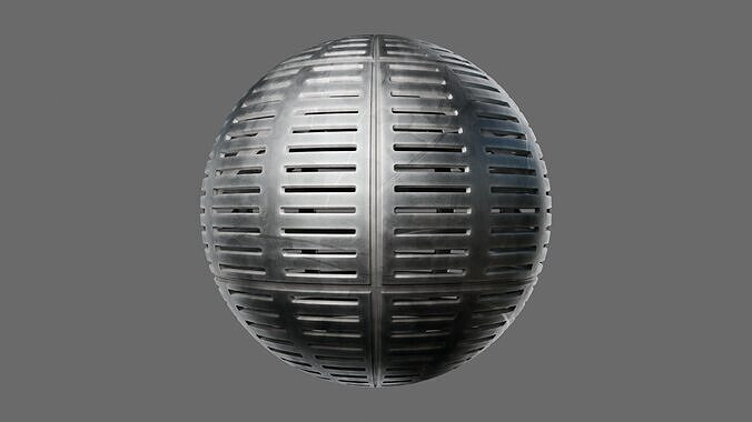 Square Tile Metal Grate Seamless PBR Material Texture