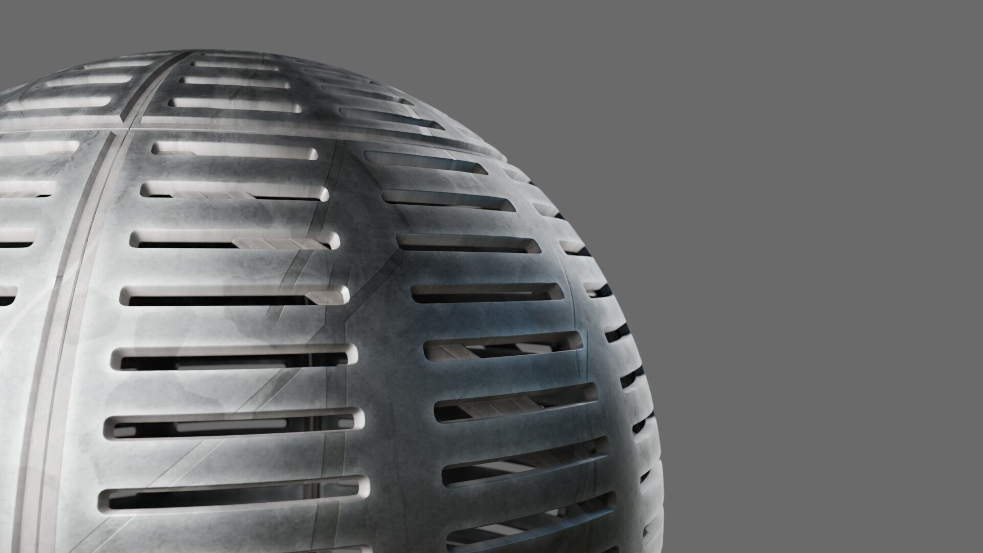 Square Tile Metal Grate Seamless PBR Material Texture_5