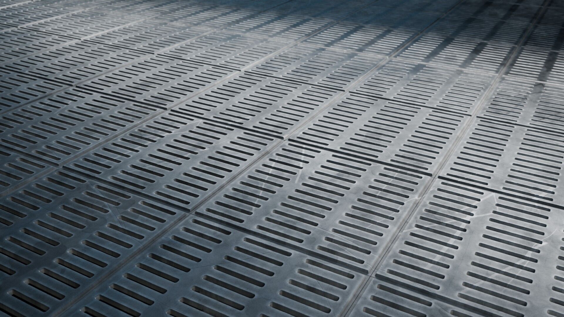 Square Tile Metal Grate Seamless PBR Material Texture_1