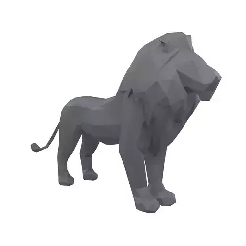Low Poly Lion Statue v1 001