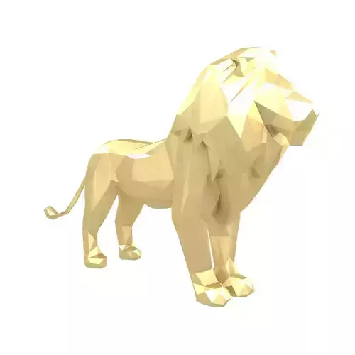 Low Poly Lion Statue v1 002