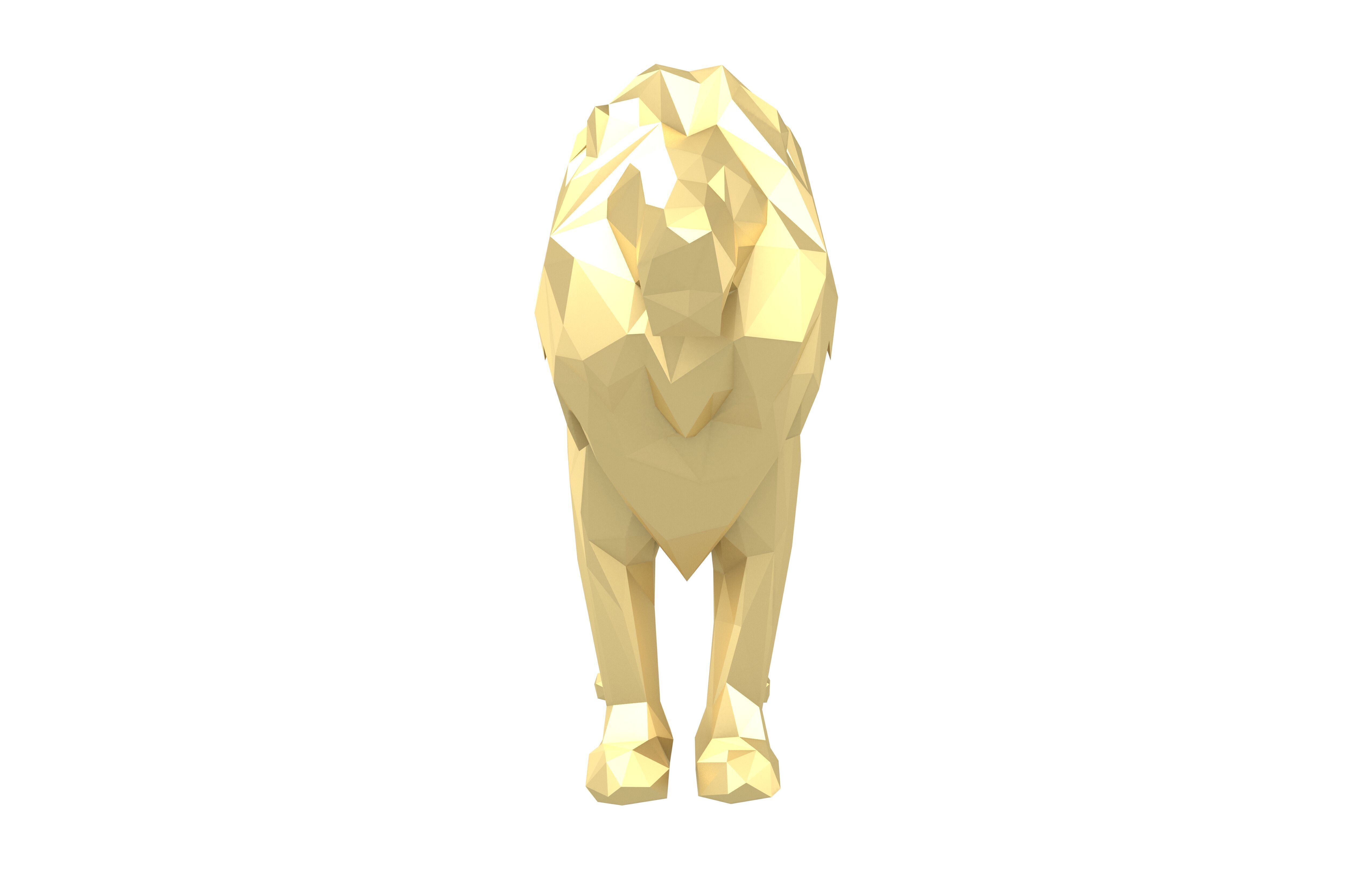 Low Poly Lion Statue v1 002 Low-poly 3D model_1