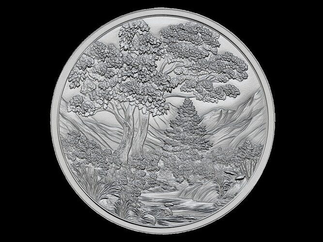 Mountain Landscape Relief Sculpture 3D print model