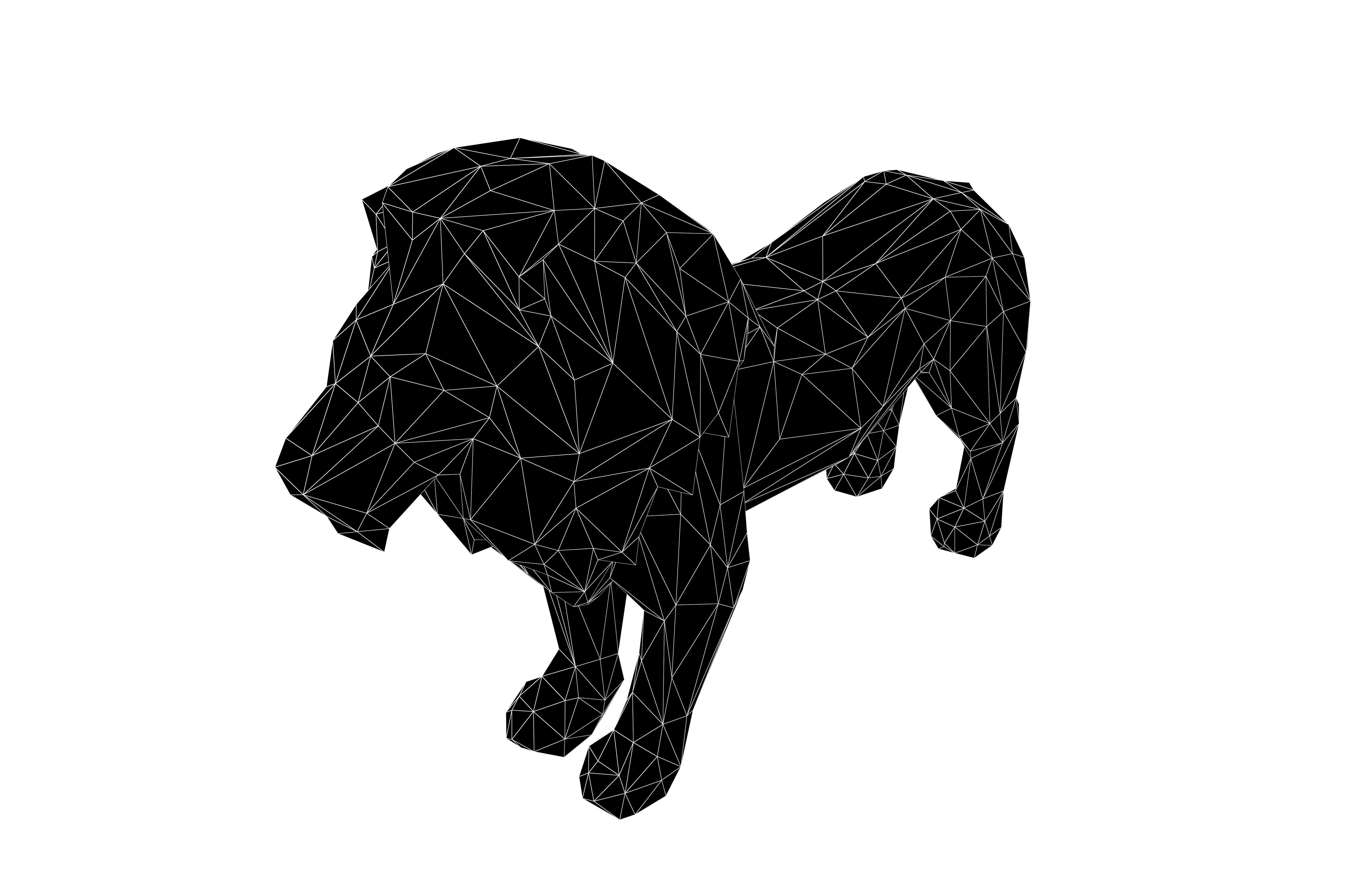 Low Poly Lion Statue v1 003 Low-poly 3D model_6