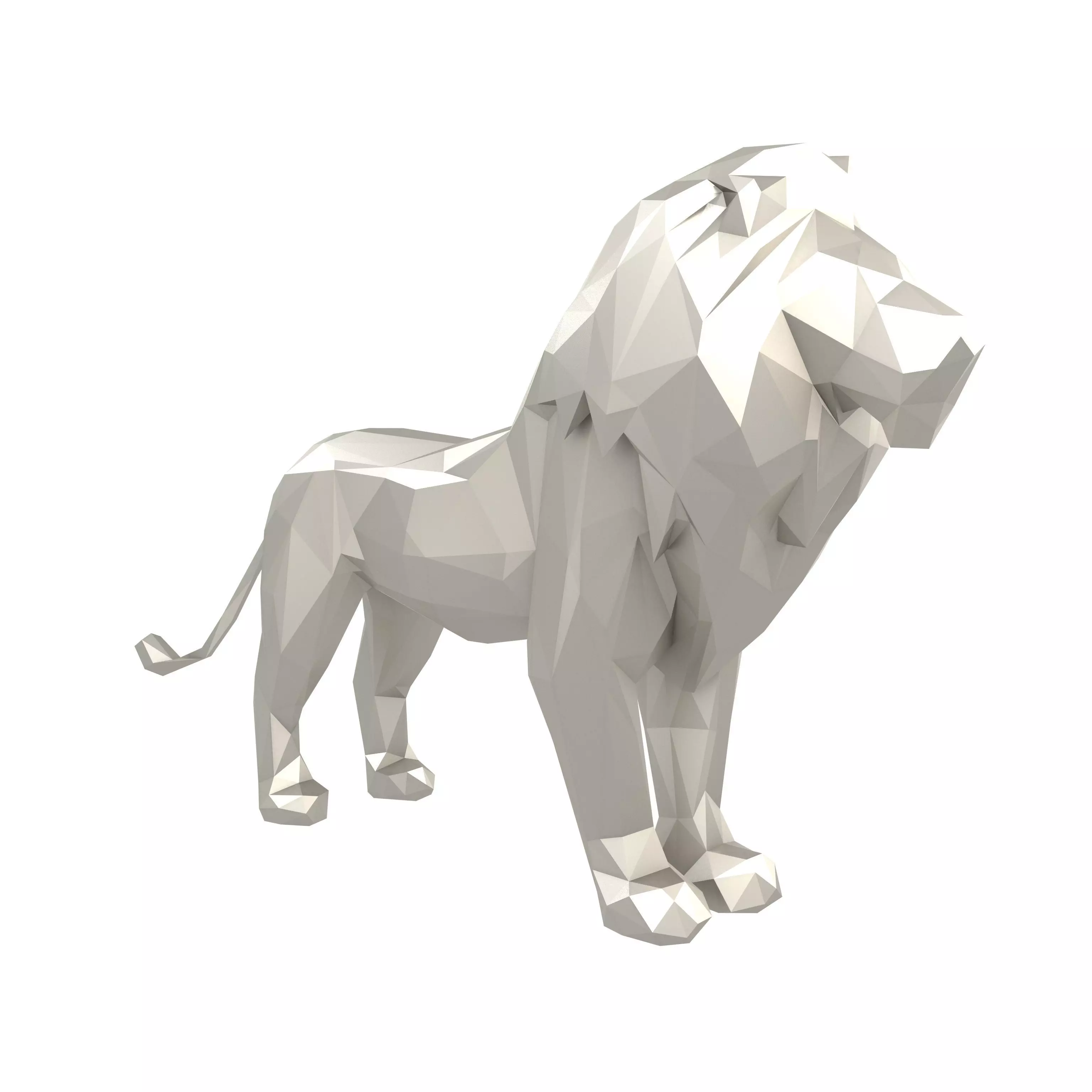 Low Poly Lion Statue v1 003 Low-poly 3D model_0