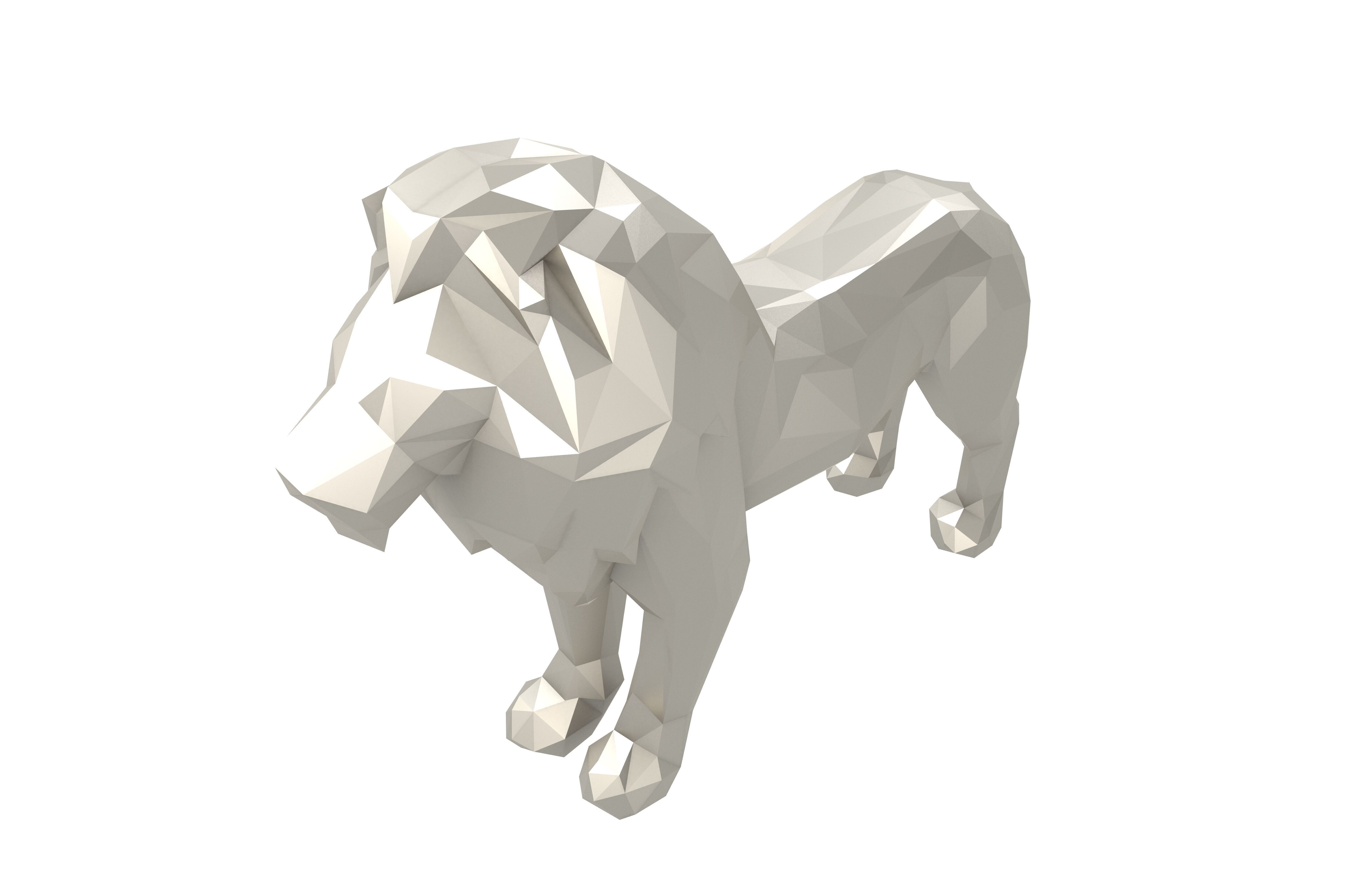 Low Poly Lion Statue v1 003 Low-poly 3D model_2