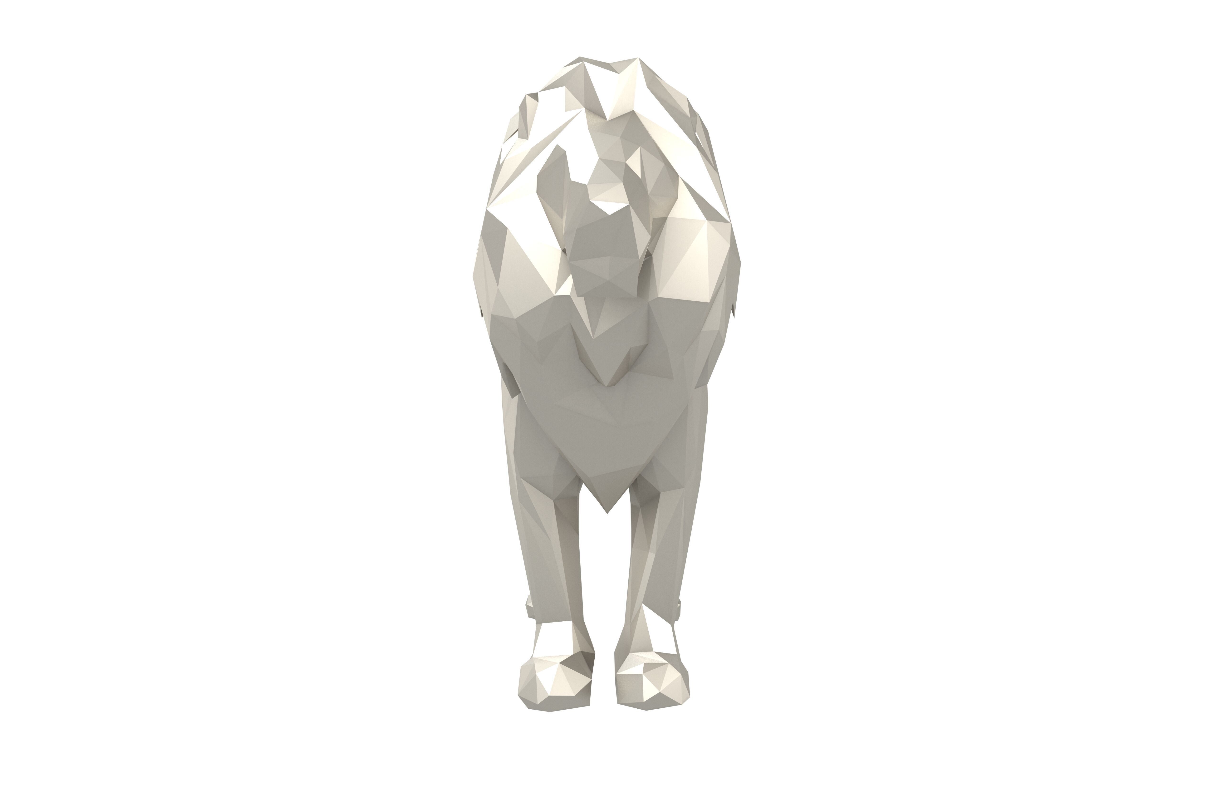 Low Poly Lion Statue v1 003 Low-poly 3D model_1