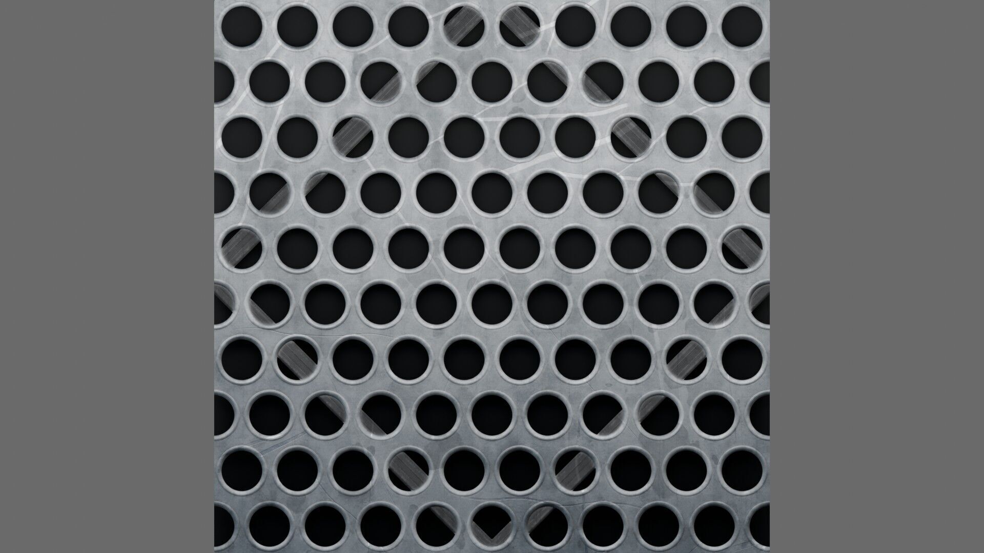 Circular Metal Grate Seamless PBR Material Texture_4