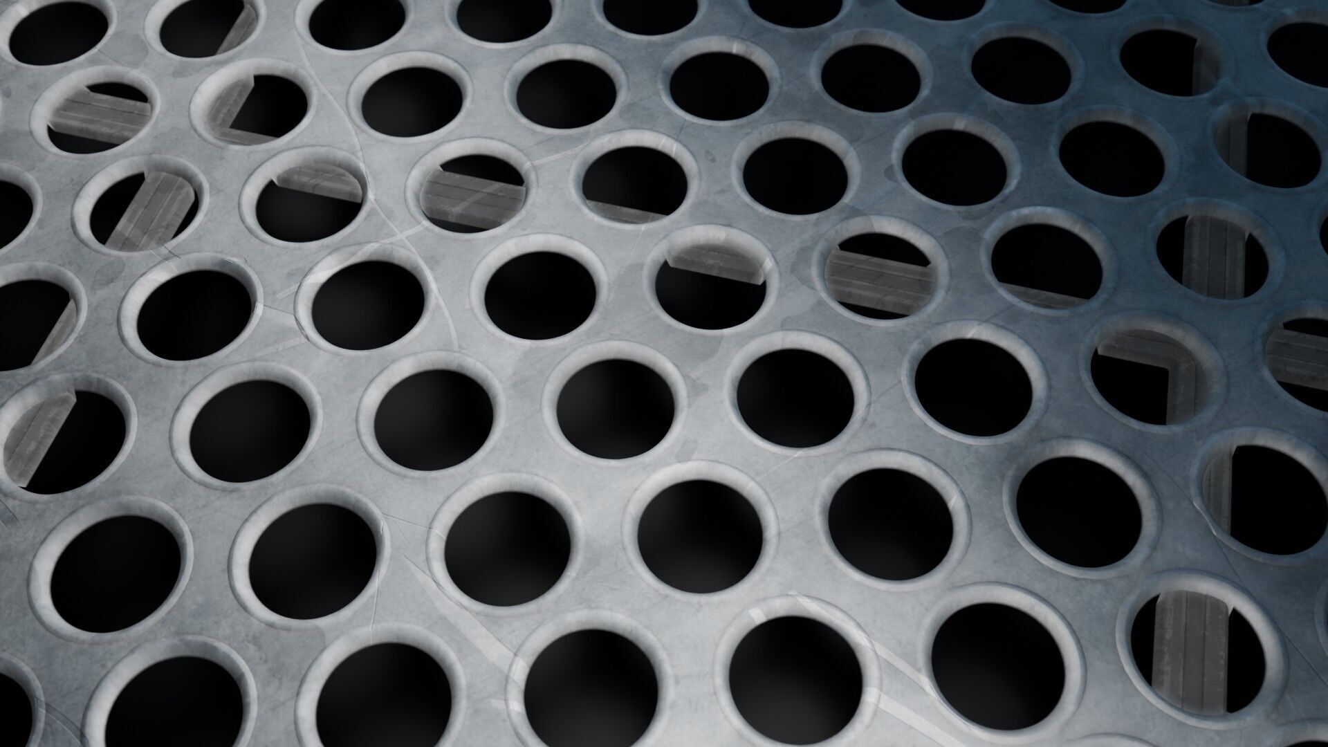 Circular Metal Grate Seamless PBR Material Texture_2