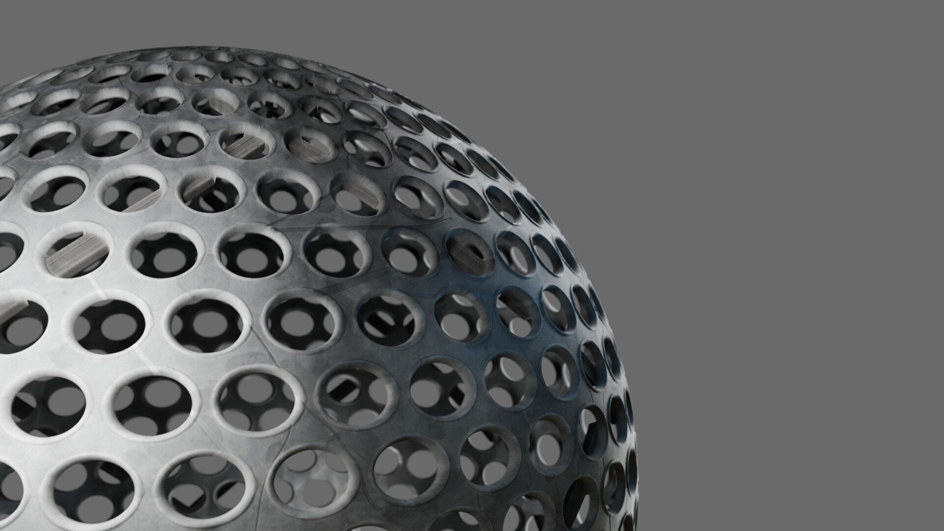 Circular Metal Grate Seamless PBR Material Texture_5