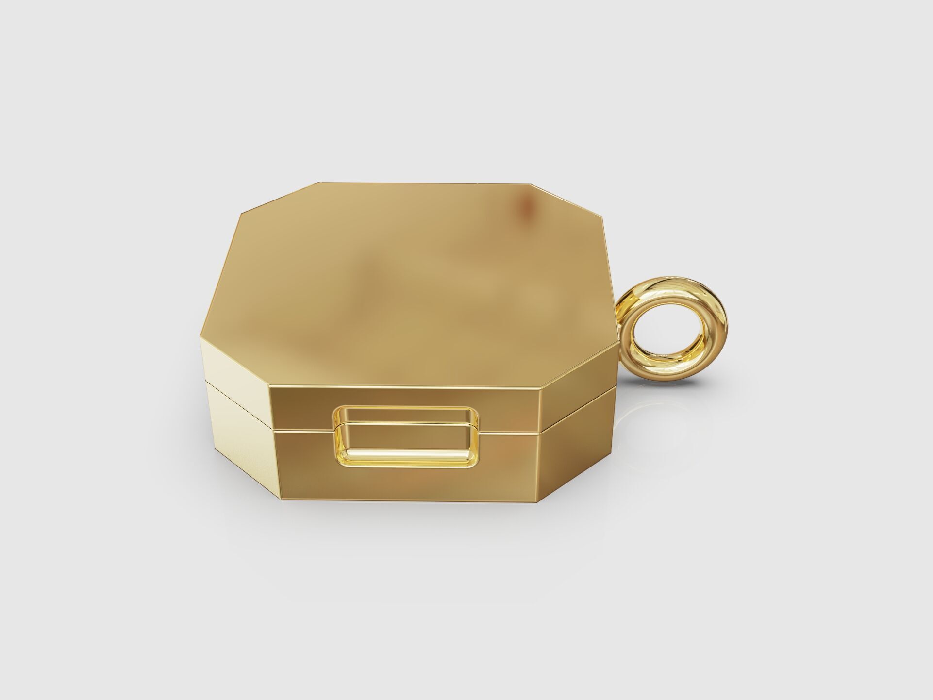 Cute octagonal locket pendant  3D print model_4