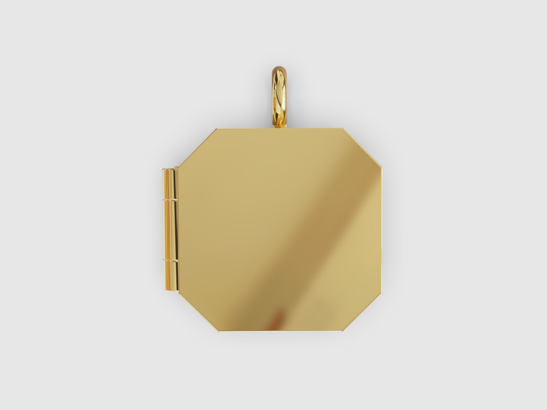 Cute octagonal locket pendant  3D print model_2