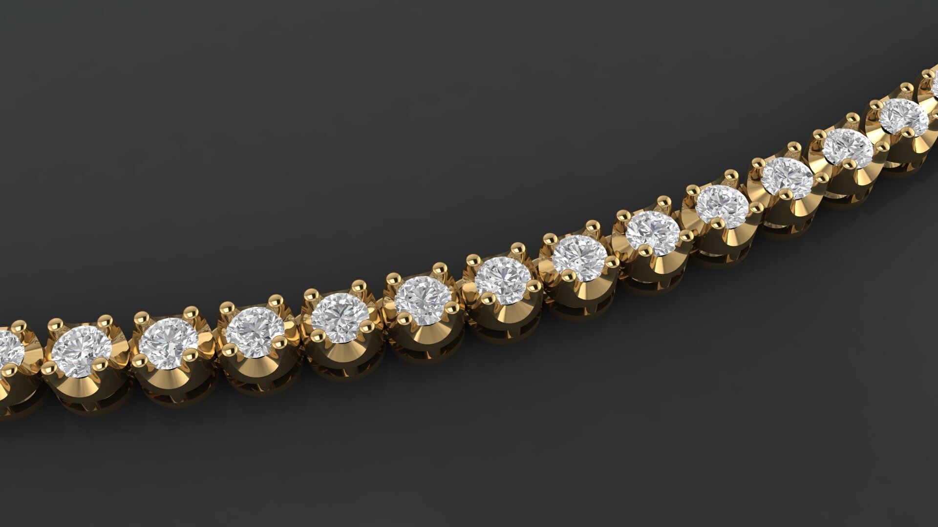 Tennis Necklace 3D print model_9