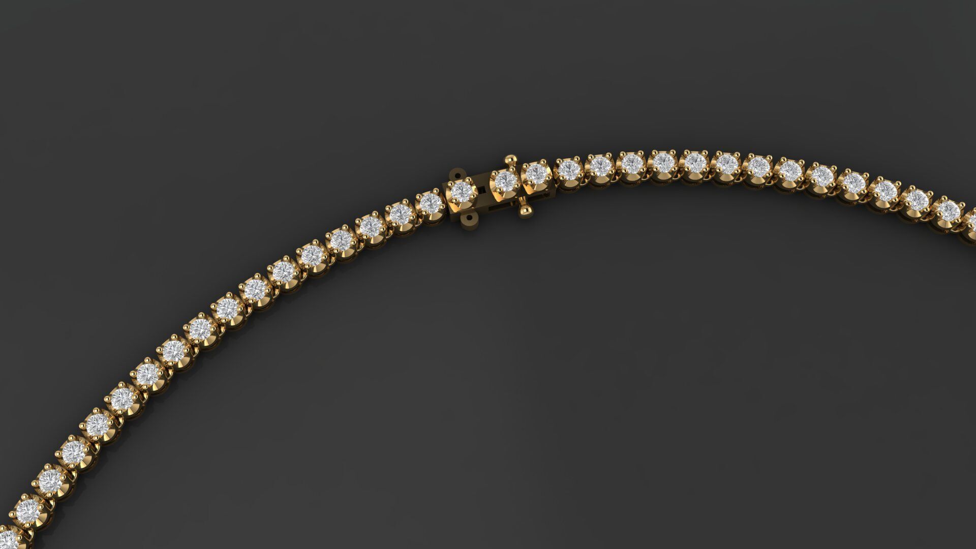 Tennis Necklace 3D print model_1