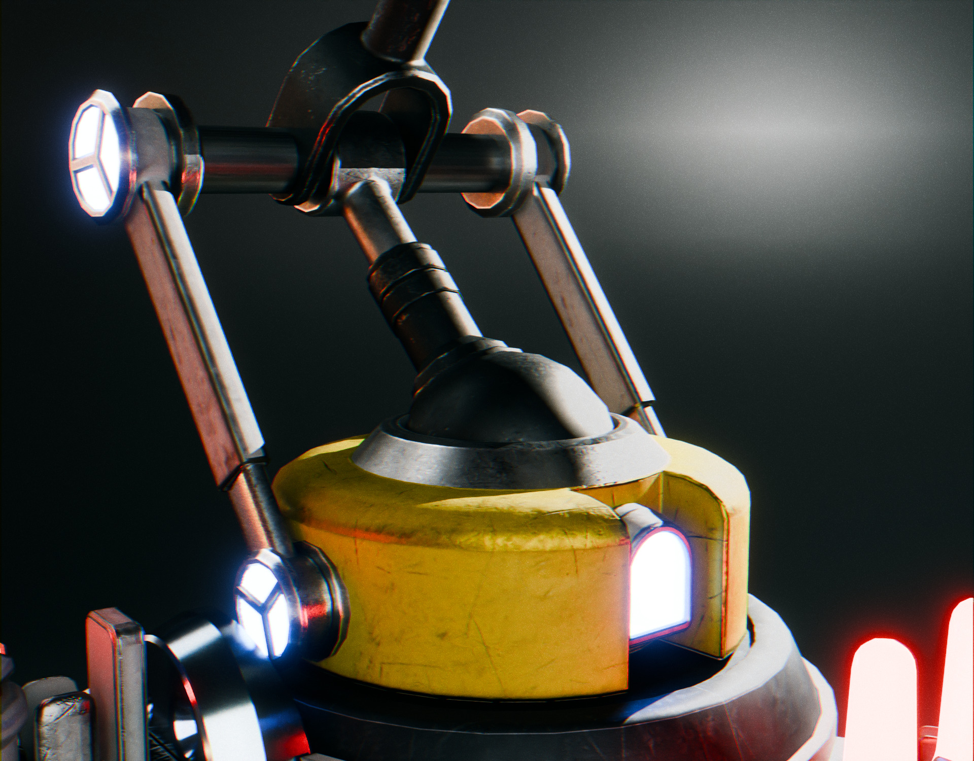 Stationary Teleport Gun - Retro-Sci-Fi Low-poly 3D model_4