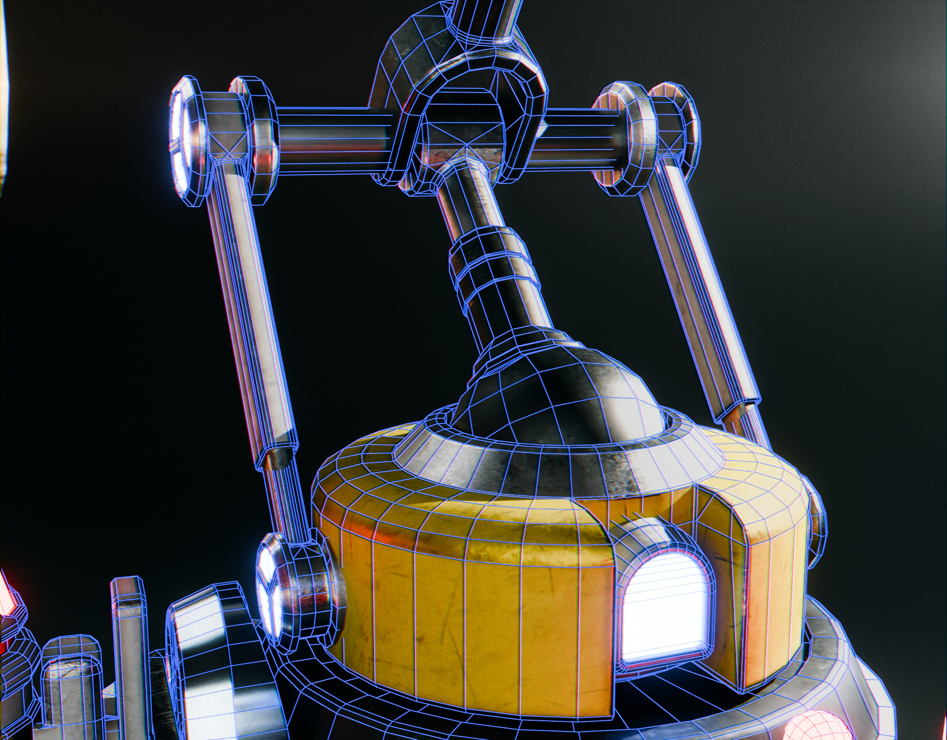 Stationary Teleport Gun - Retro-Sci-Fi Low-poly 3D model_24