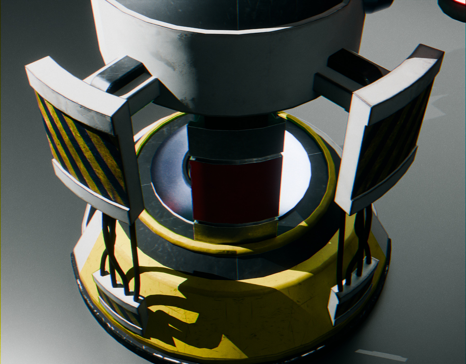 Stationary Teleport Gun - Retro-Sci-Fi Low-poly 3D model_7