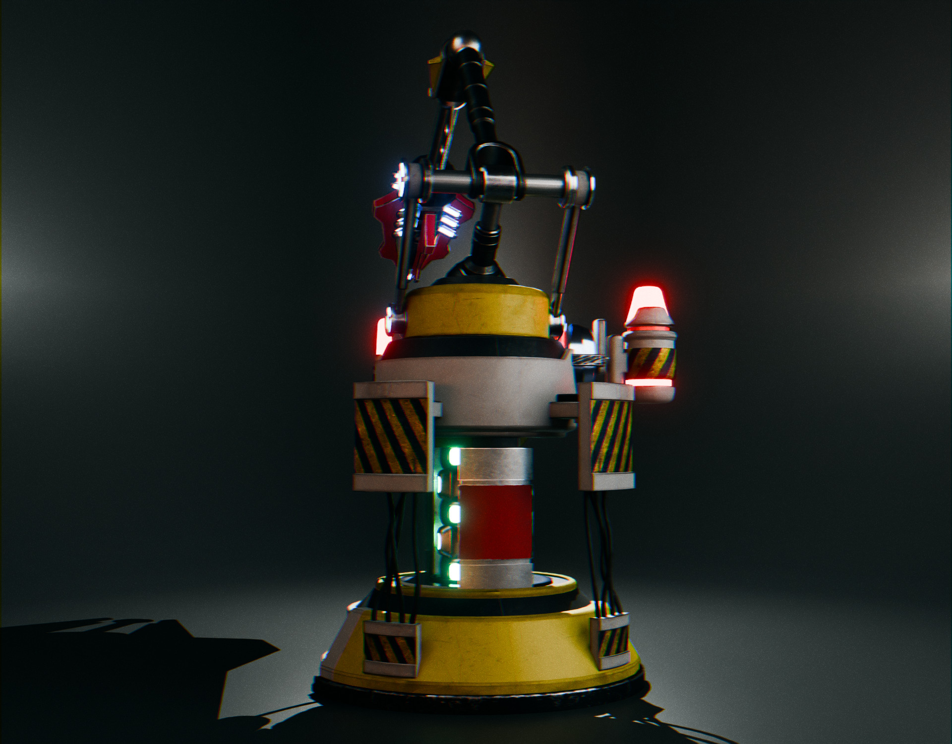 Stationary Teleport Gun - Retro-Sci-Fi Low-poly 3D model_30