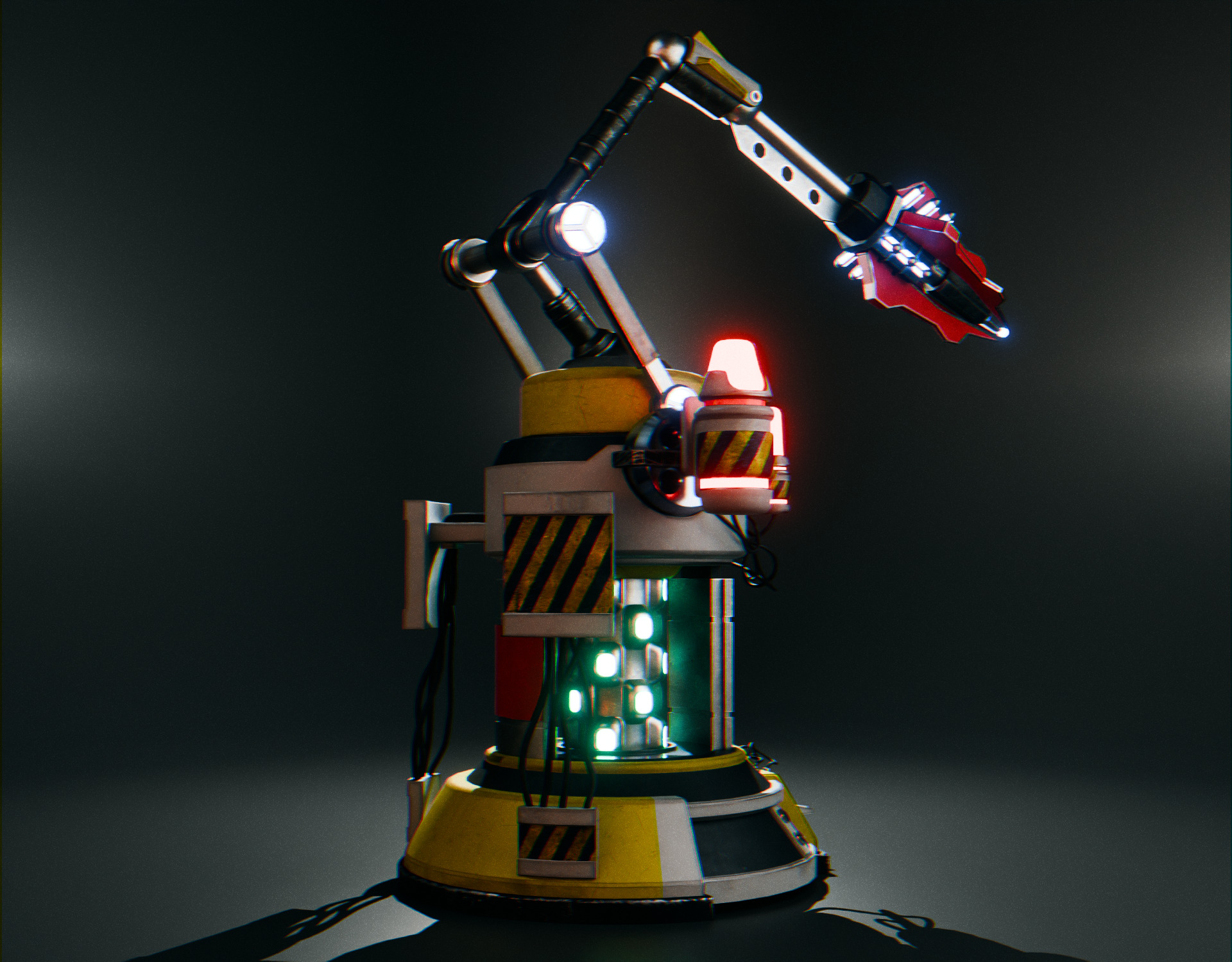 Stationary Teleport Gun - Retro-Sci-Fi Low-poly 3D model_12