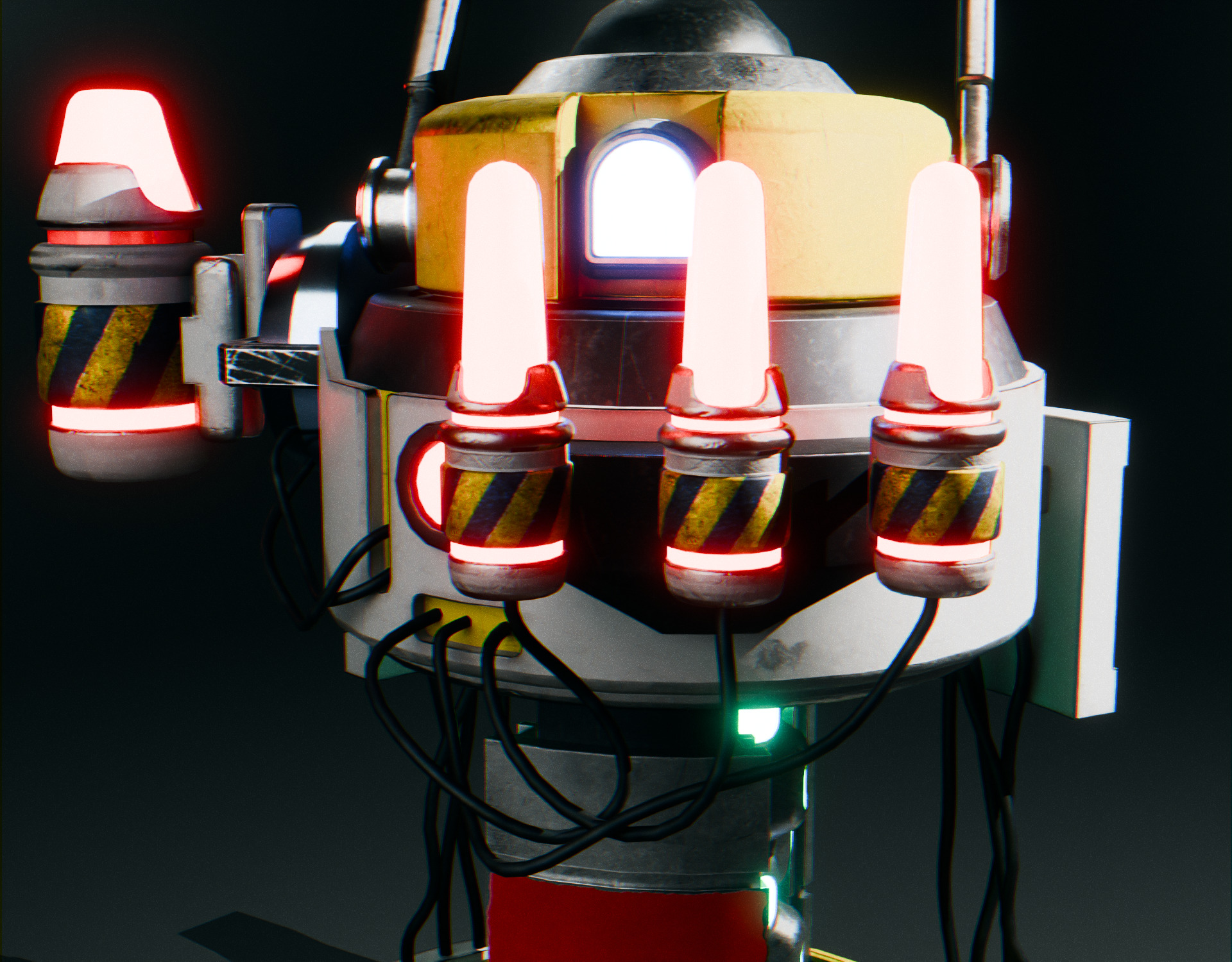 Stationary Teleport Gun - Retro-Sci-Fi Low-poly 3D model_6