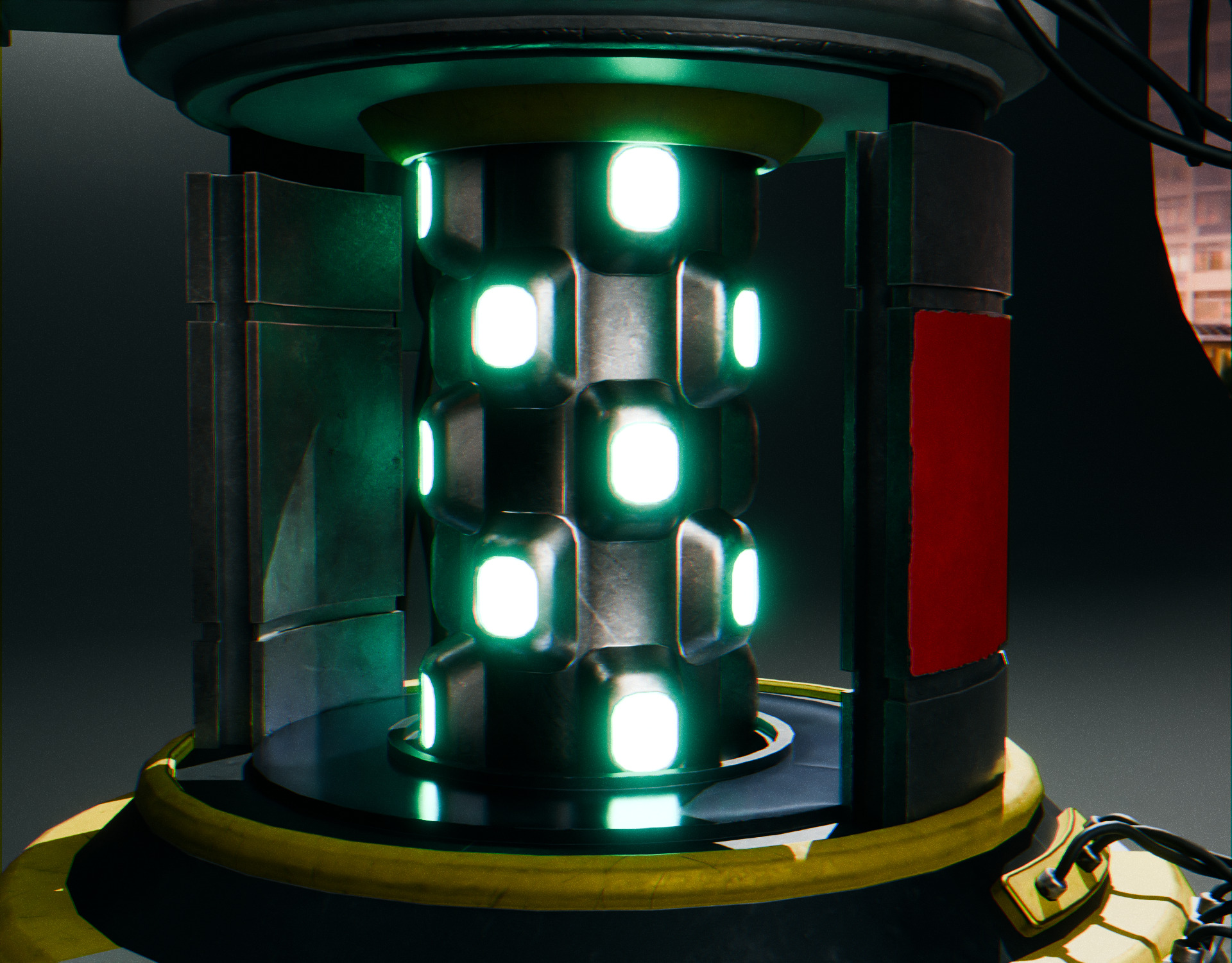 Stationary Teleport Gun - Retro-Sci-Fi Low-poly 3D model_8