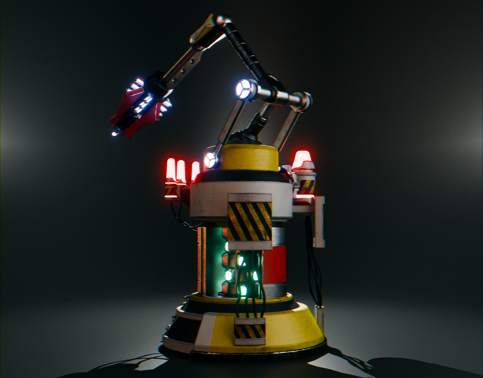 Stationary Teleport Gun - Retro-Sci-Fi Low-poly 3D model_31