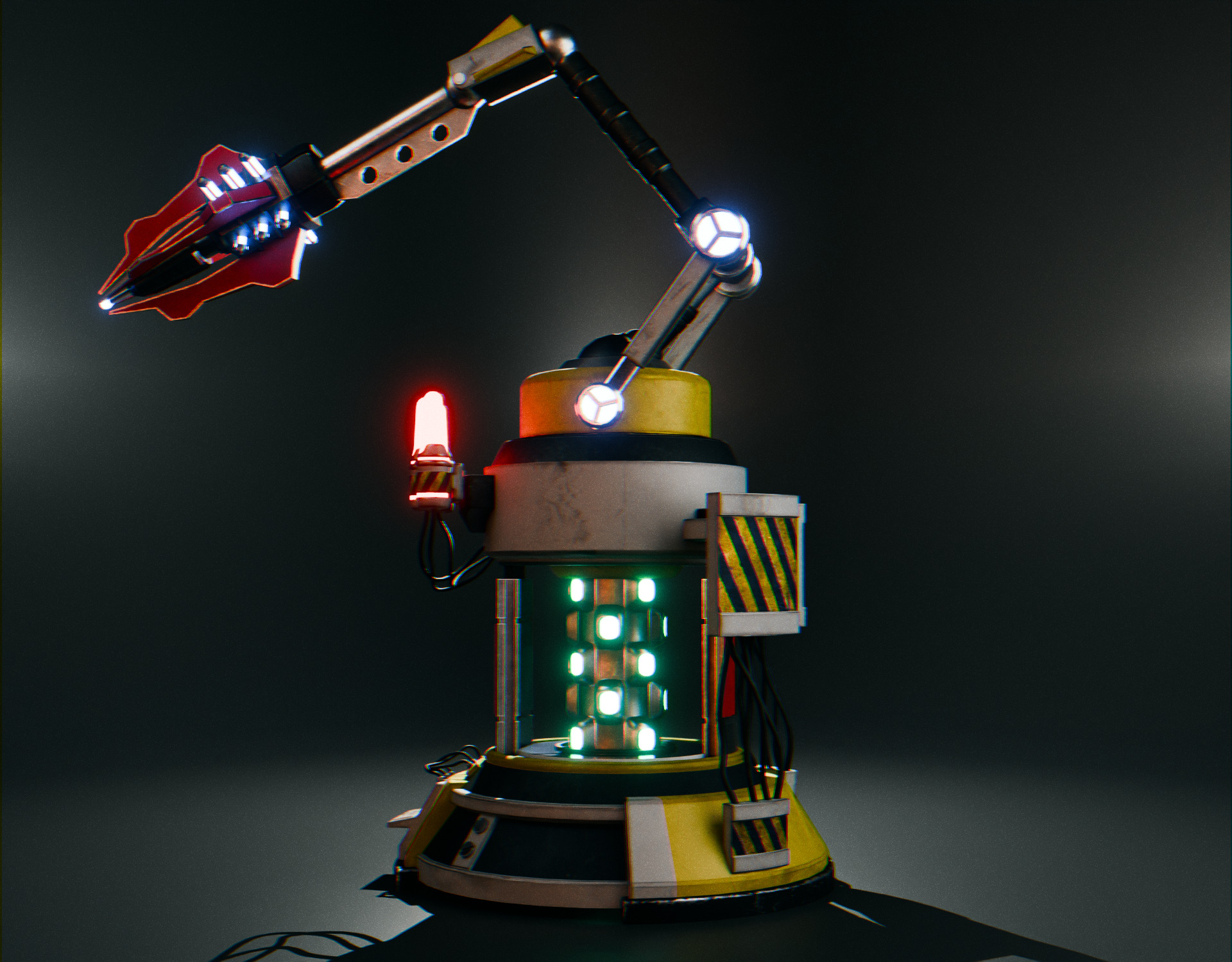 Stationary Teleport Gun - Retro-Sci-Fi Low-poly 3D model_32