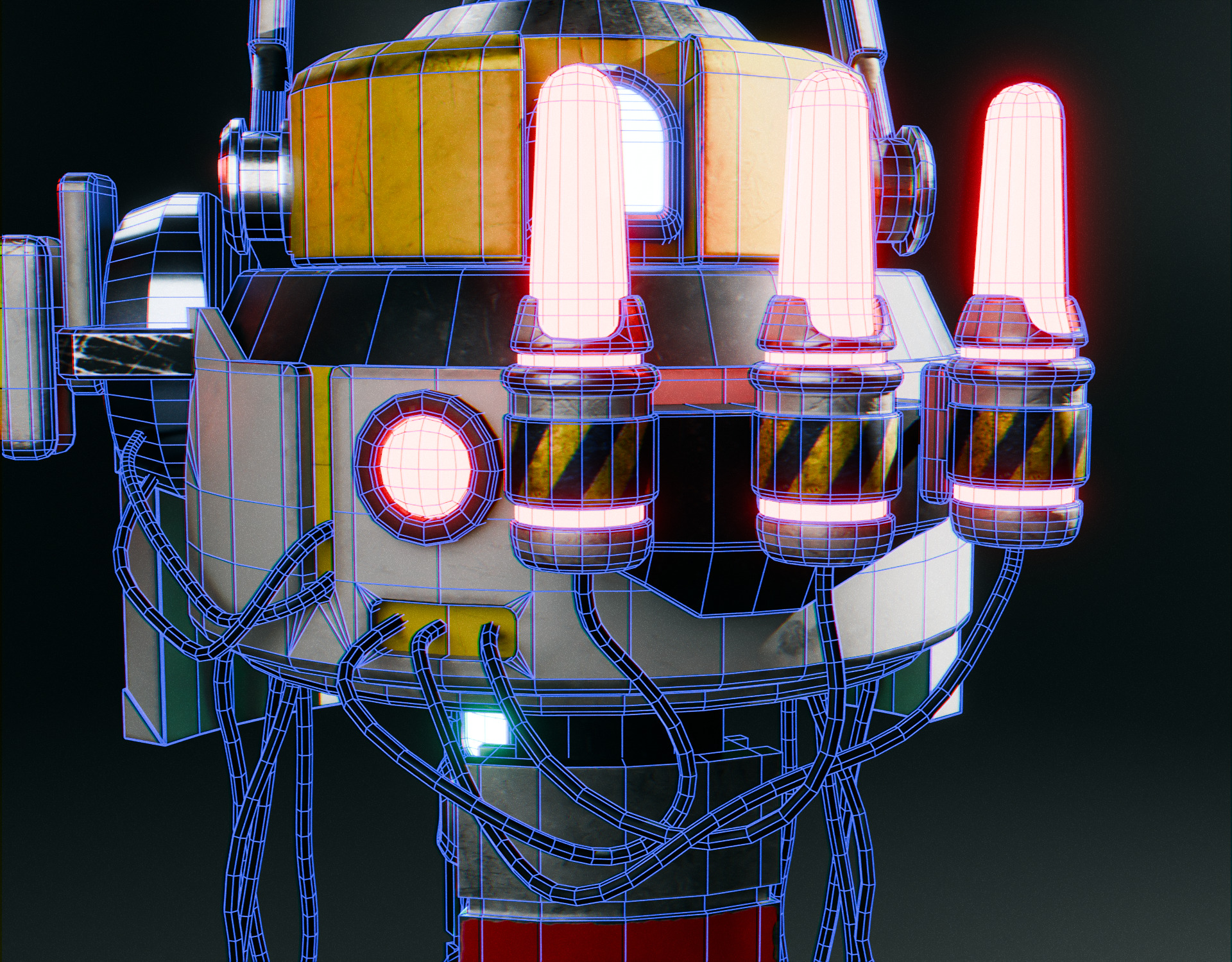 Stationary Teleport Gun - Retro-Sci-Fi Low-poly 3D model_26