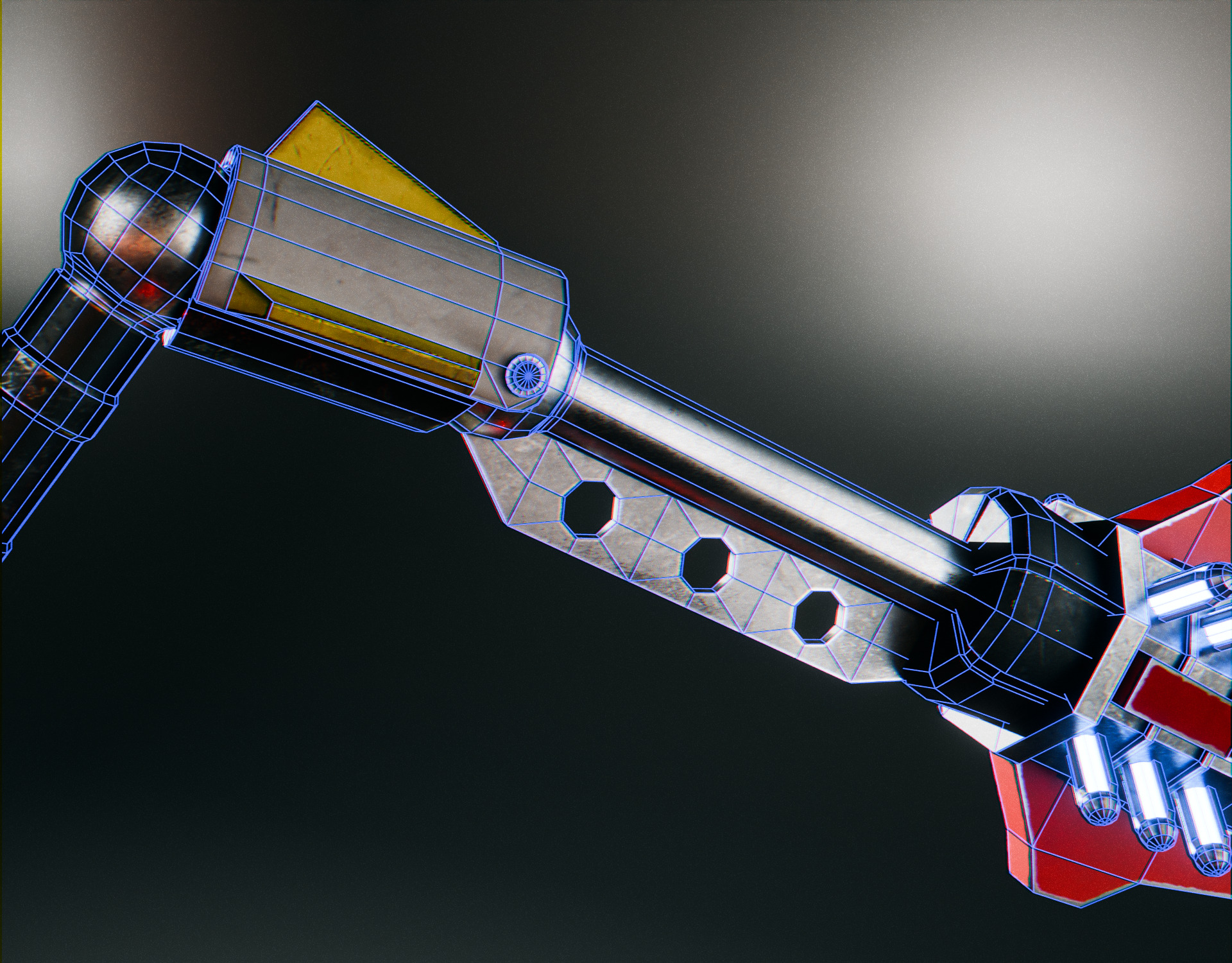 Stationary Teleport Gun - Retro-Sci-Fi Low-poly 3D model_22