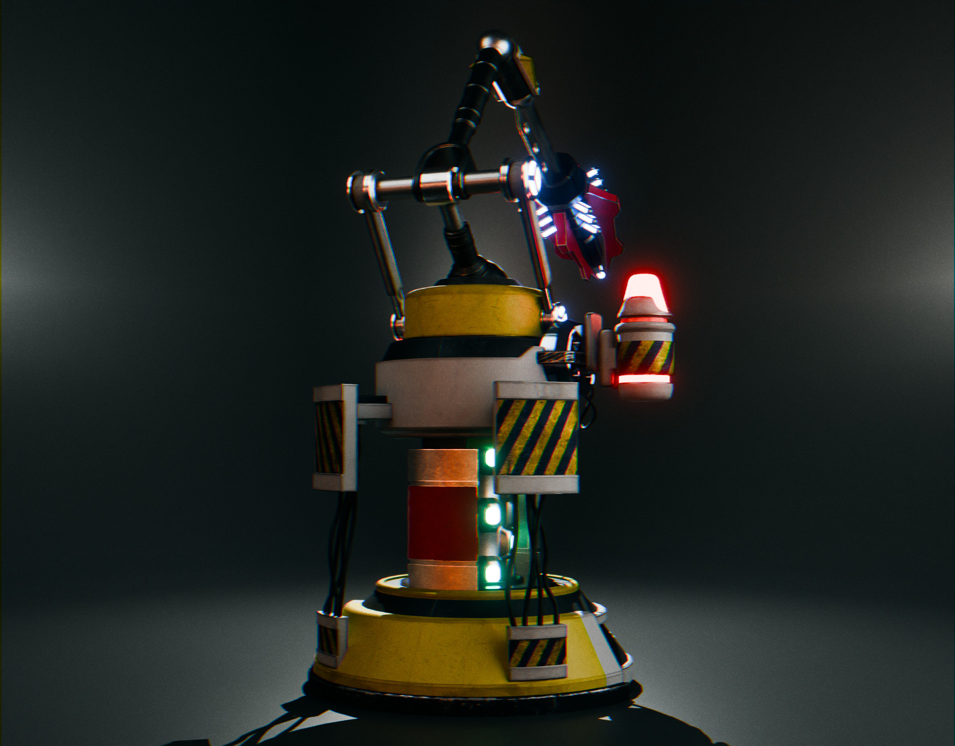 Stationary Teleport Gun - Retro-Sci-Fi Low-poly 3D model_23