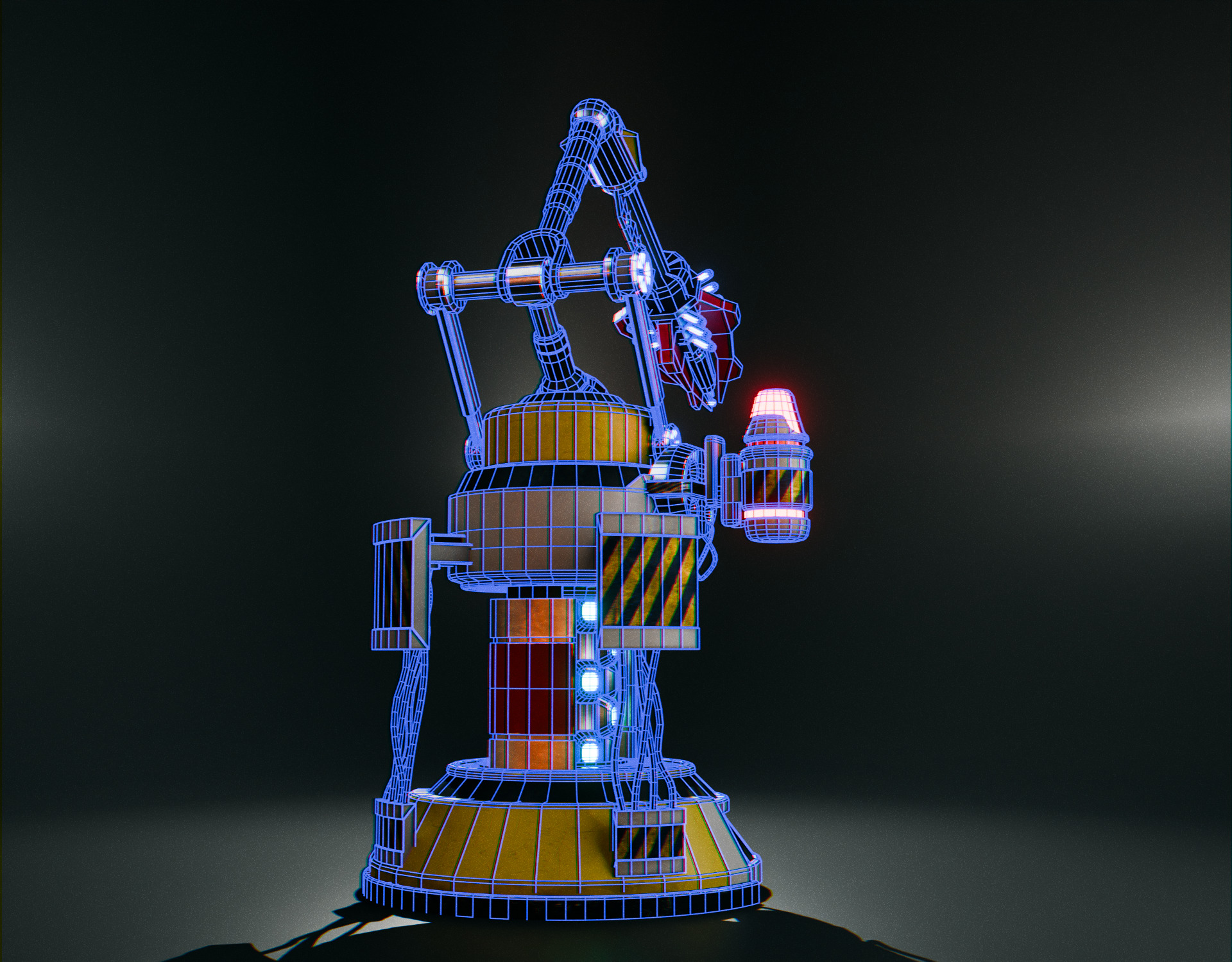 Stationary Teleport Gun - Retro-Sci-Fi Low-poly 3D model_13