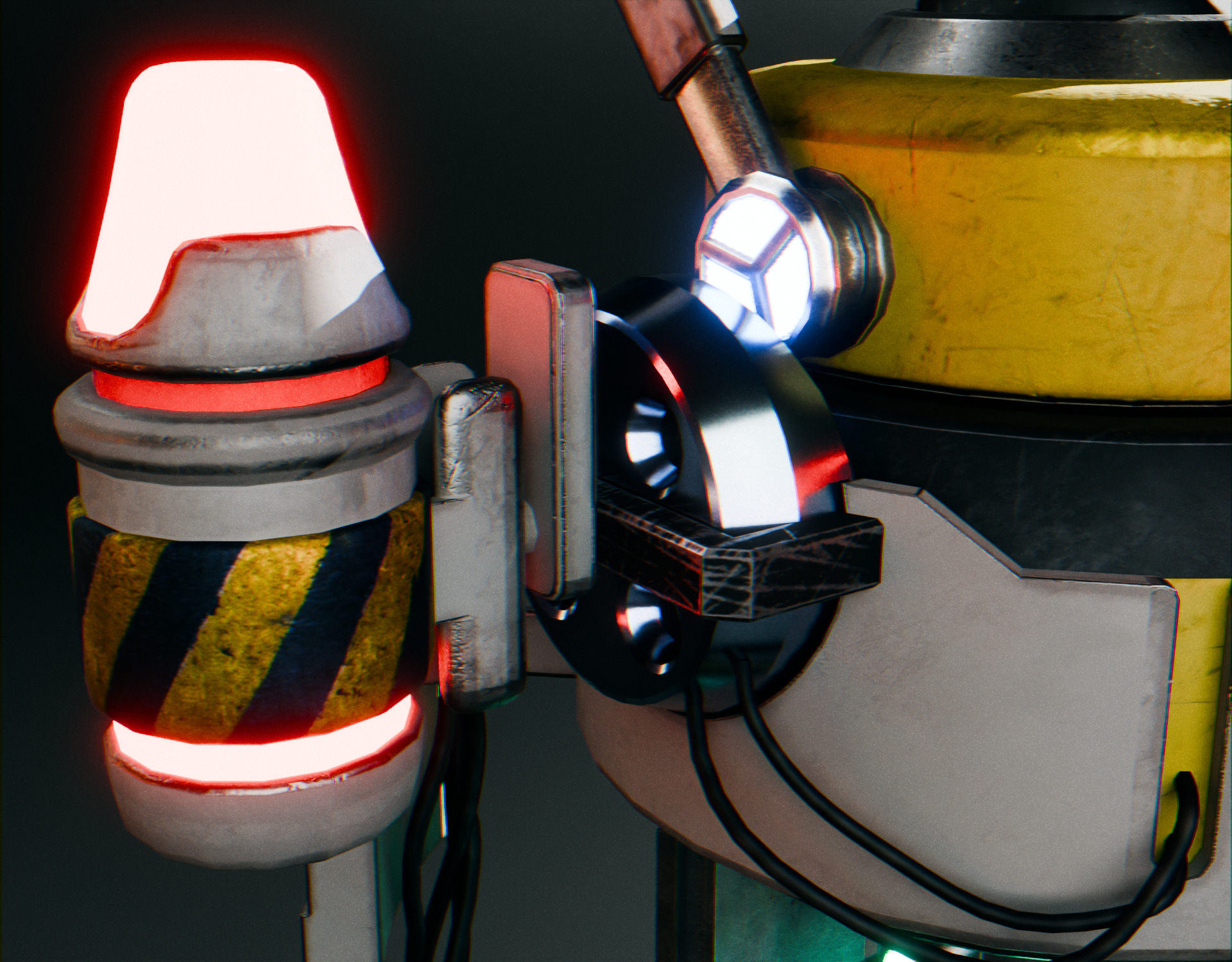 Stationary Teleport Gun - Retro-Sci-Fi Low-poly 3D model_5