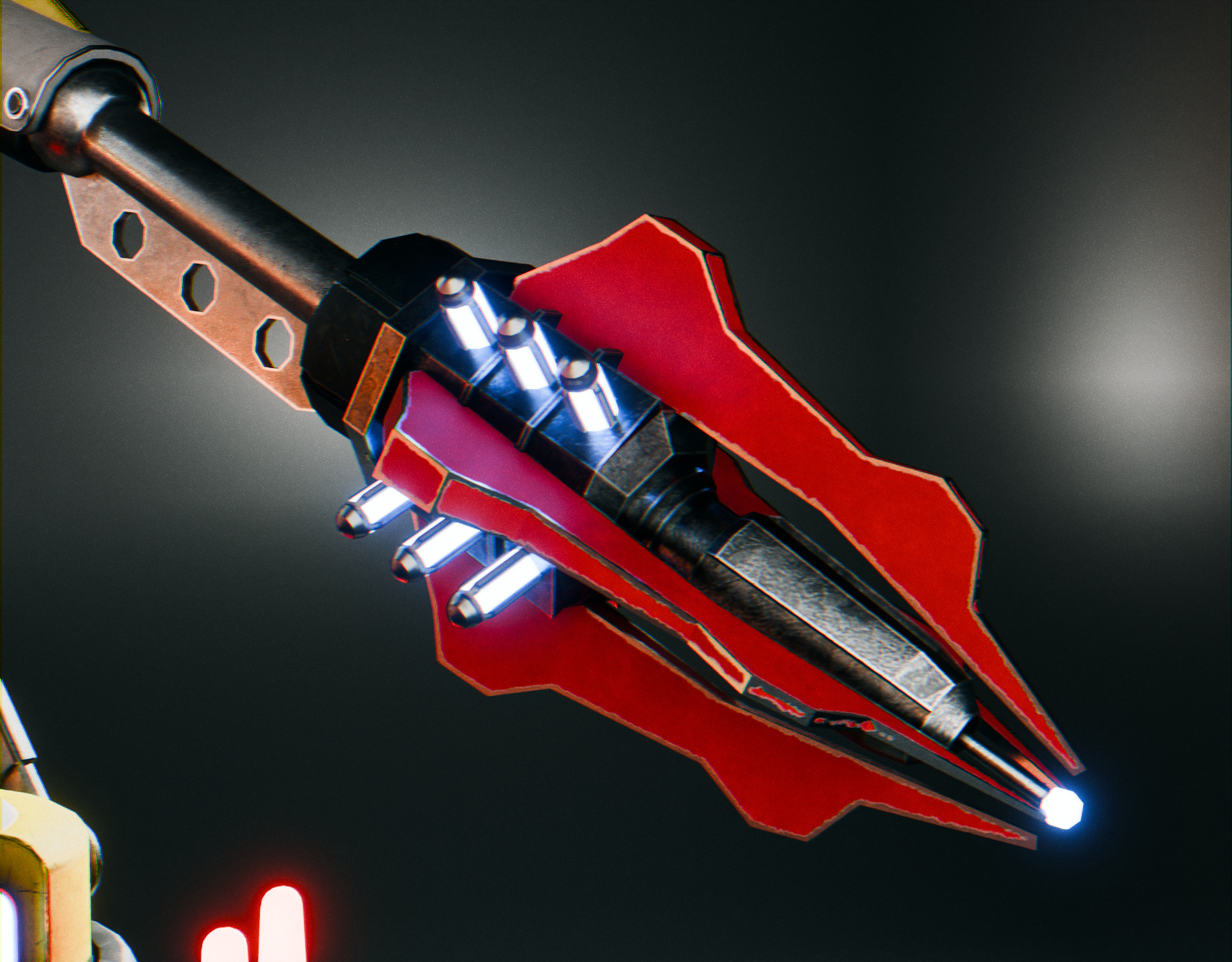 Stationary Teleport Gun - Retro-Sci-Fi Low-poly 3D model_3