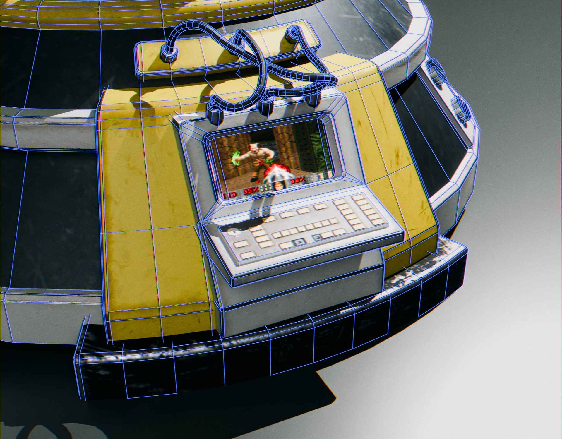 Stationary Teleport Gun - Retro-Sci-Fi Low-poly 3D model_29