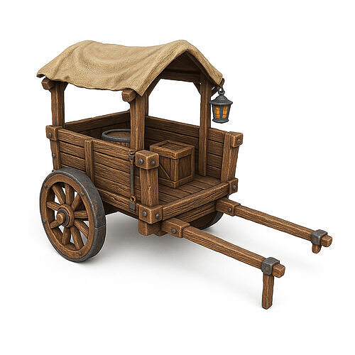 Broken Wagon Miniature 3D print model