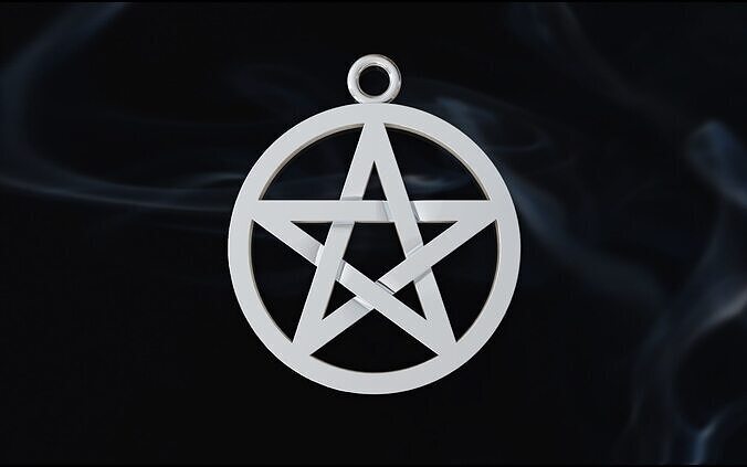 Five rays star- Pentagram in circle - Doublesided 3D print model