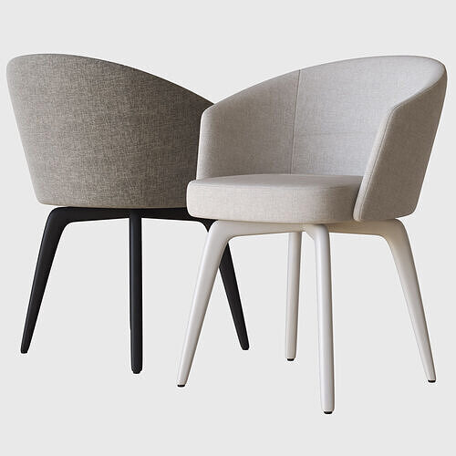 Chair Minotti Amelie Dining 3D model Low-poly 3D model