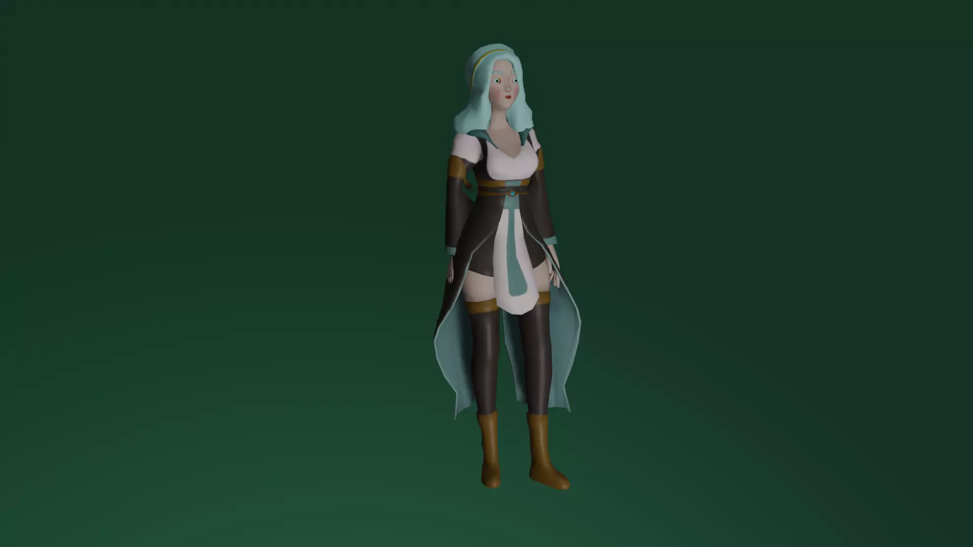 Fantasy Mage 1 Low-poly 3D model_0