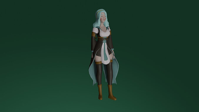 Fantasy Mage 1 Low-poly 3D model