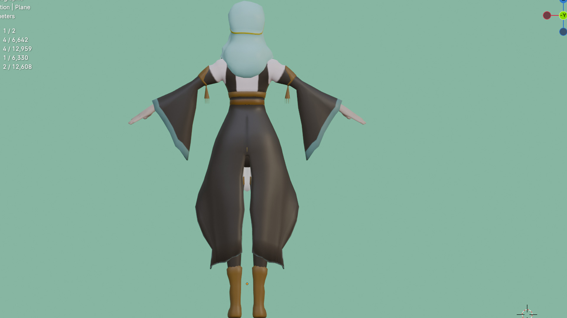 Fantasy Mage 1 Low-poly 3D model_3