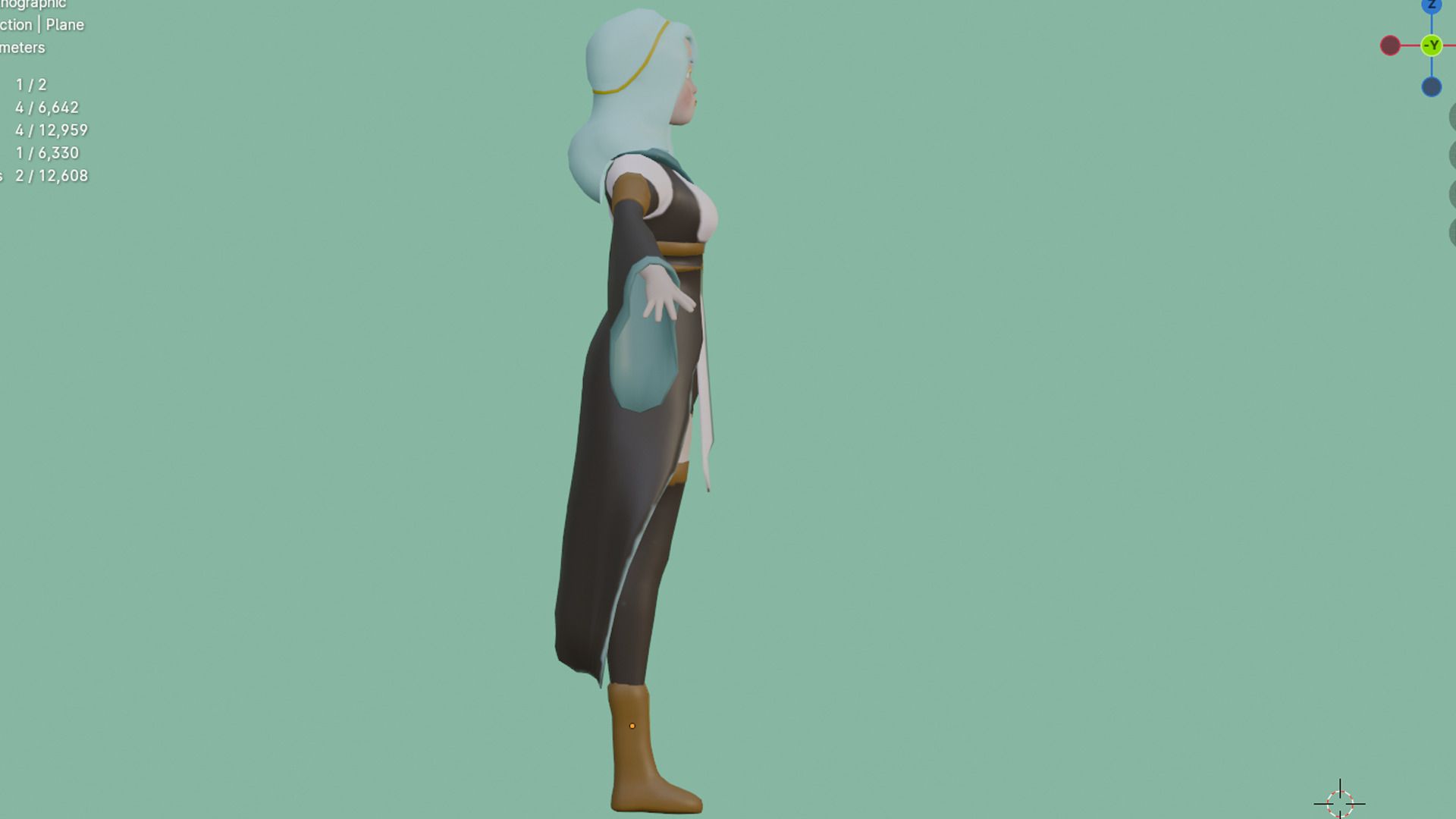 Fantasy Mage 1 Low-poly 3D model_4