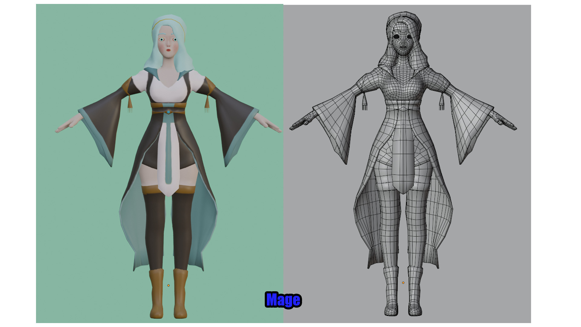 Fantasy Mage 1 Low-poly 3D model_1